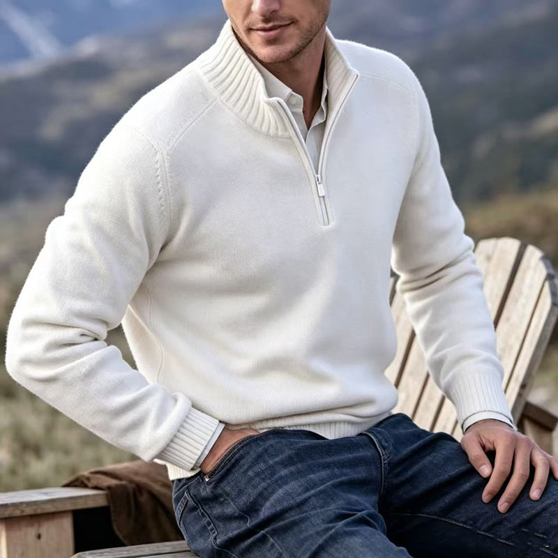 Reuben | Mens Jumper Knitted Stand Collar Warm Winter Sweater