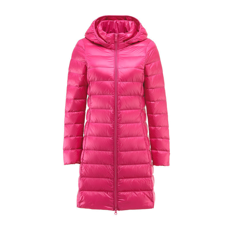 Pascal | Womens Puffer Jacket Hooded Longline Lightweight Long Puffer Coat - 5