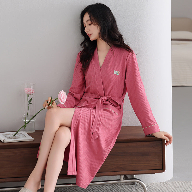 Ambrose | Womens Dressing Gown Cotton Bathrobe Robe Loungewear
