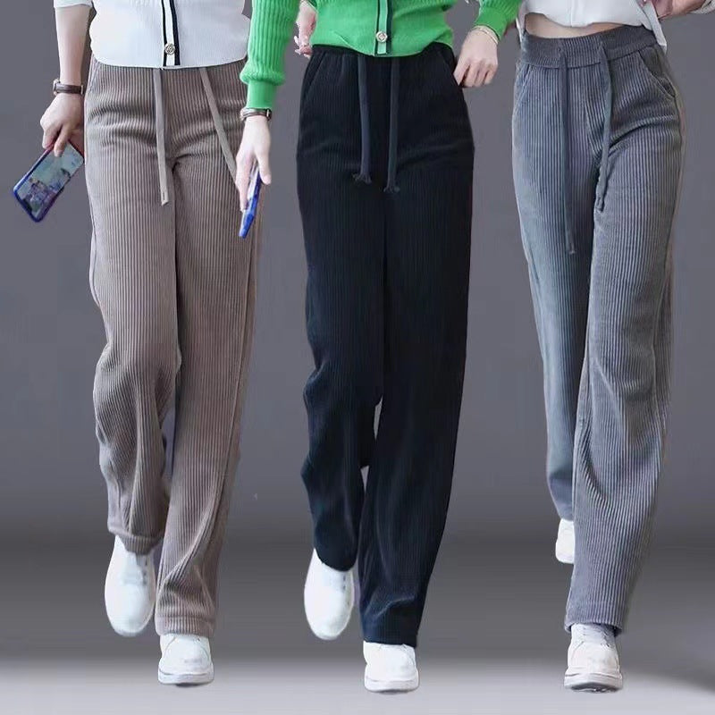 Winifred | Womens Trousers Corduroy Wide Leg High Waisted Casual Pants