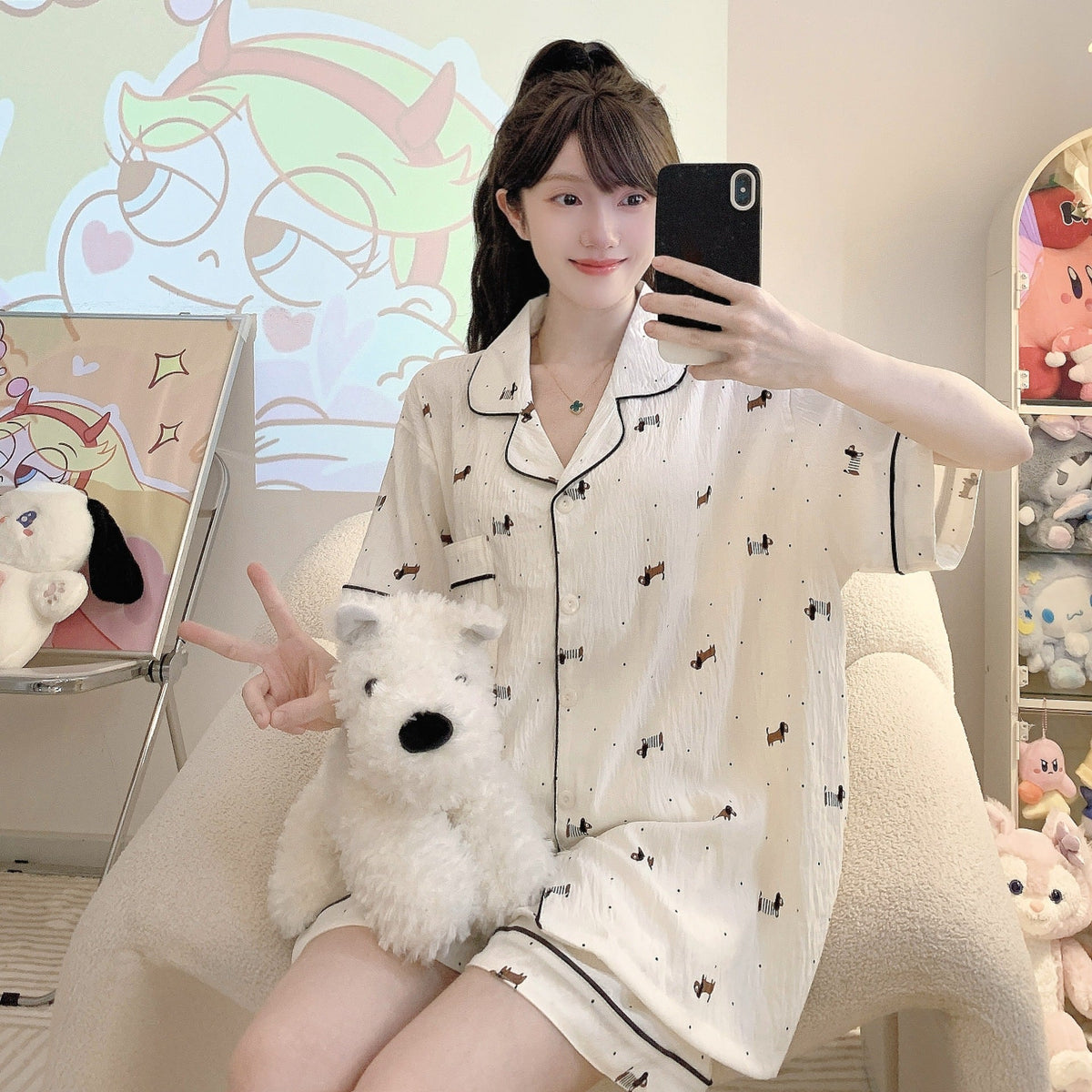 Maisie | Womens Cotton Three Piece Pyjama Set