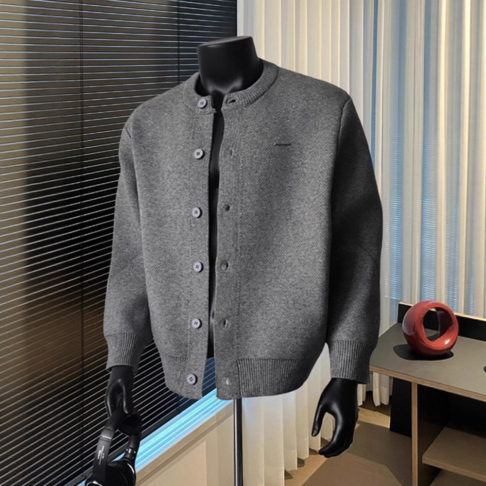 Ulric | Mens Bomber Casual Loose Solid Baseball Collar Jacket - 6