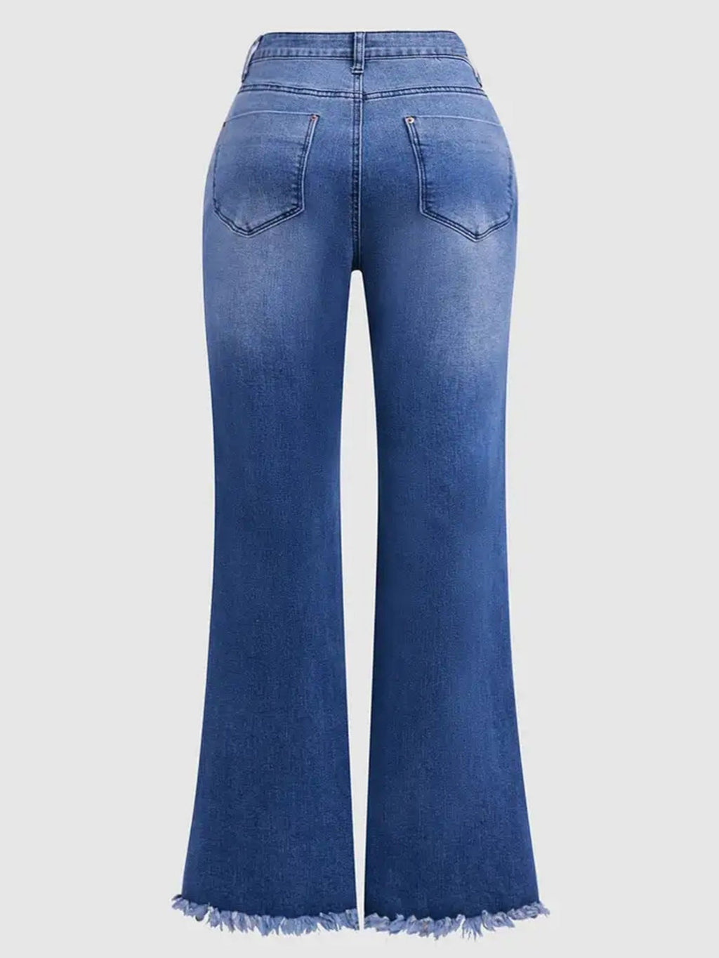 Sylvie | Womens Jeans Flare High Waisted Embroidered Stretch Denim