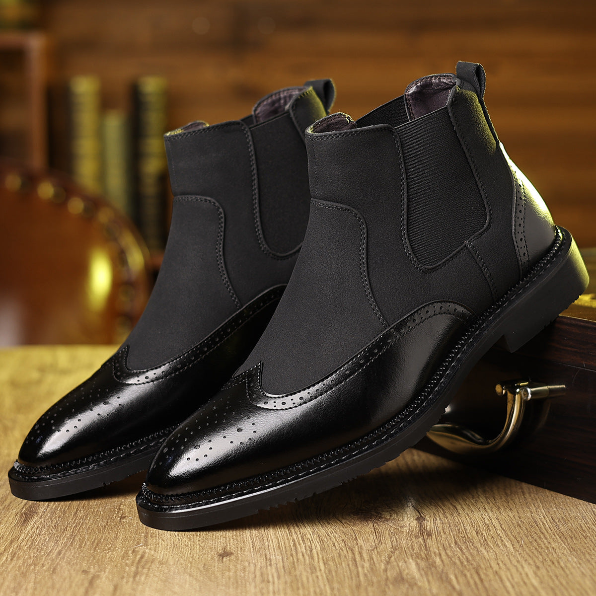 Finnian | Mens Chelsea Leather Retro British Ankle Boots - 4
