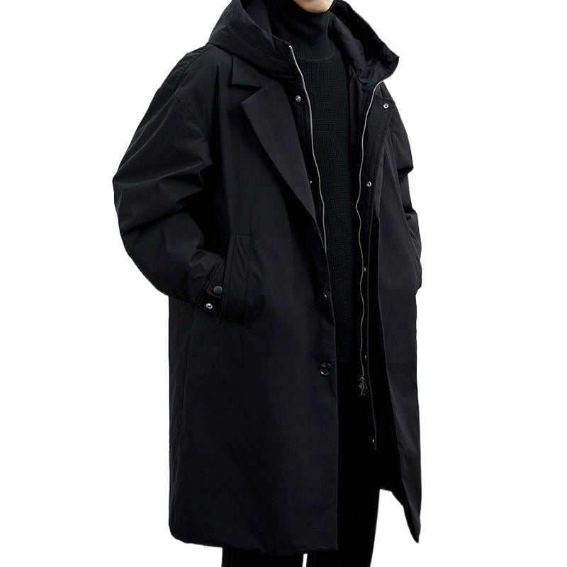 Wilhelmina | Mens Trench Winter Hooded Parka Mid Length Coat - 5