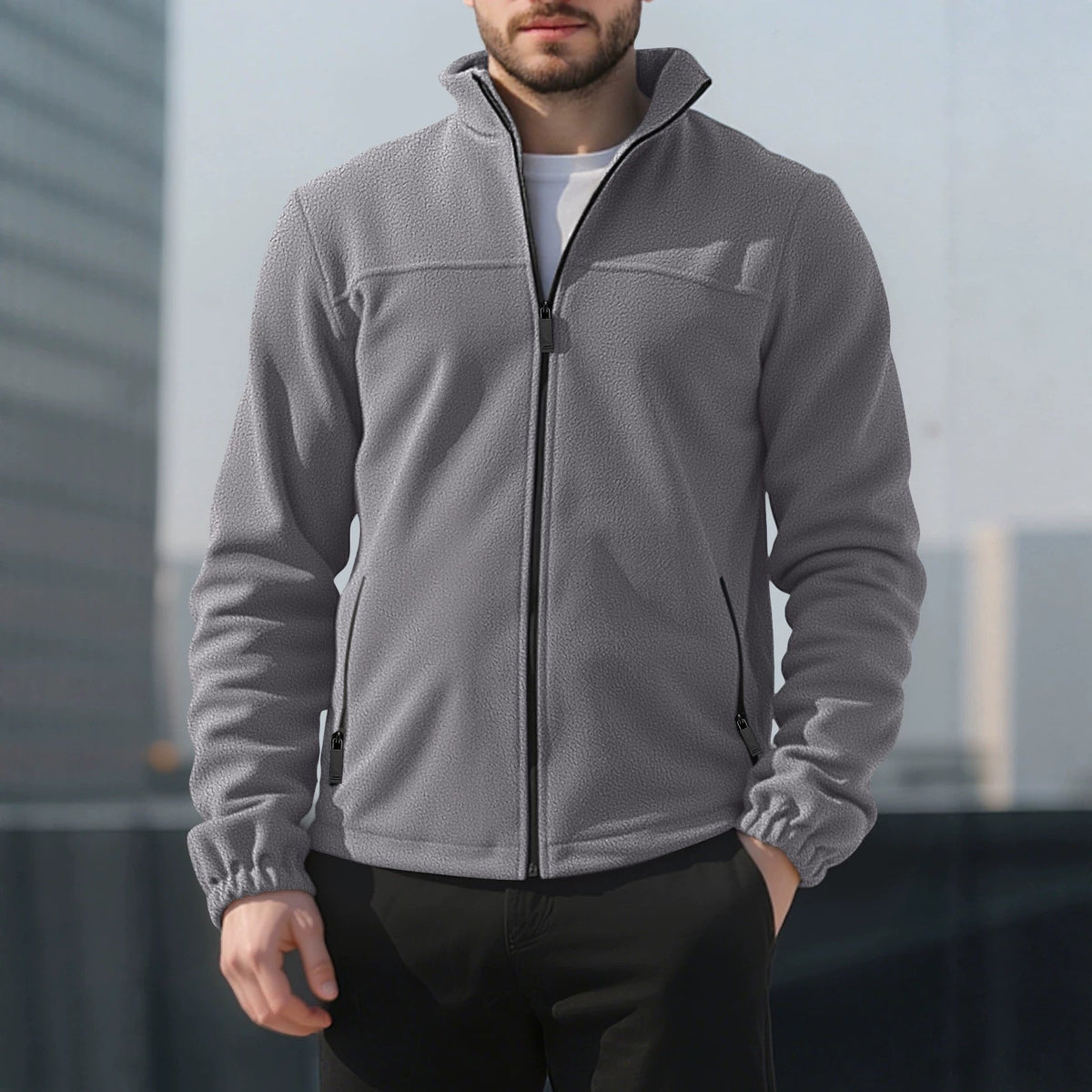 Ottoline | Mens Fleece Lined Winter Warm Stand Collar Jacket - 2