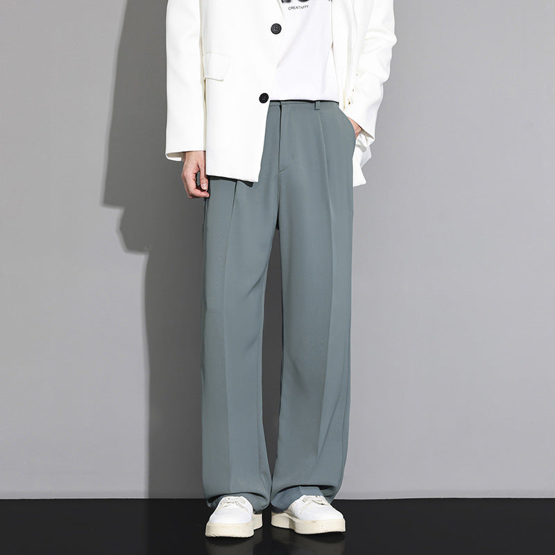 Nathaniel | Mens Wide Leg Straight Loose Casual Summer Trousers - 9