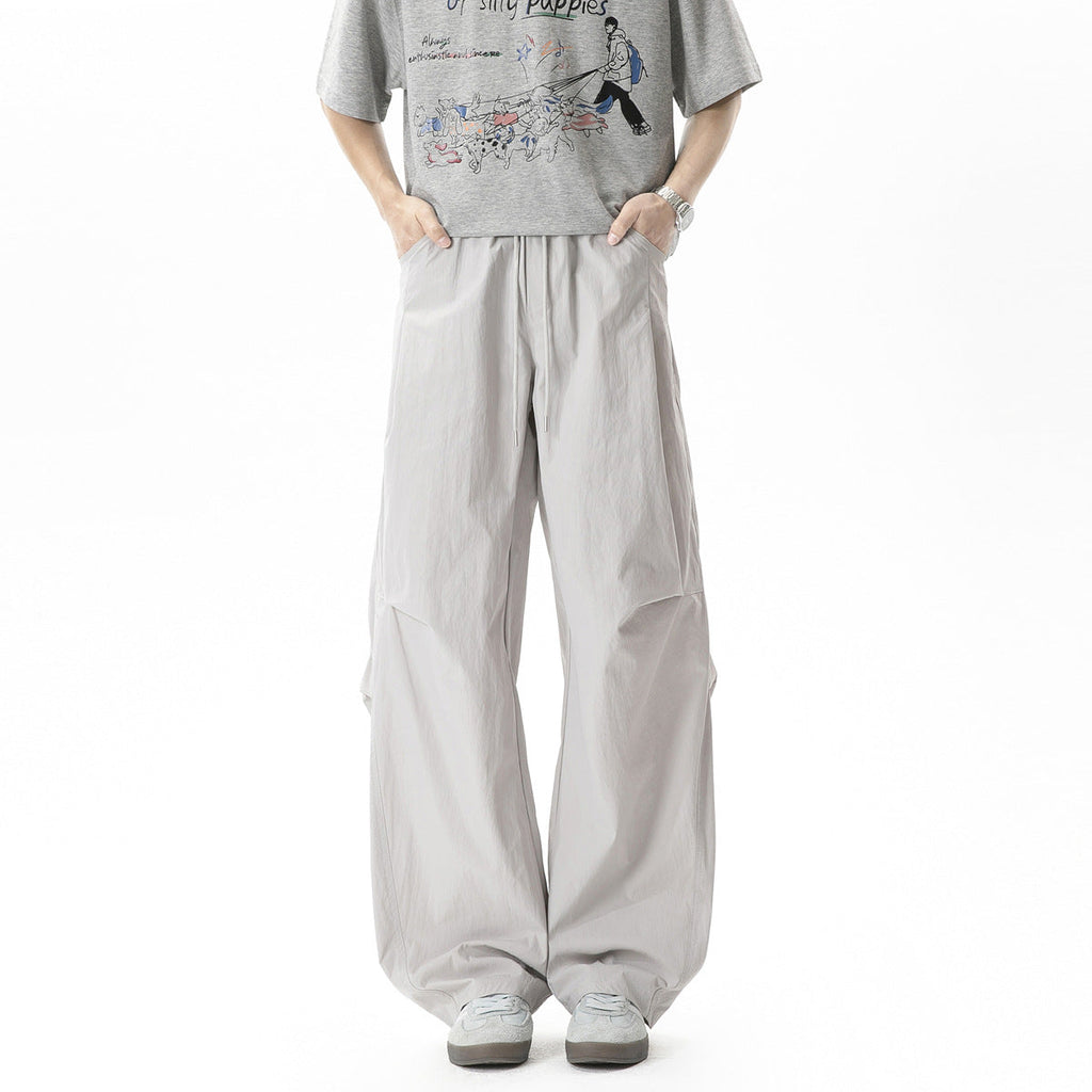 Gustav | Mens Trousers Lightweight Pleated Wide Leg Casual Pants
