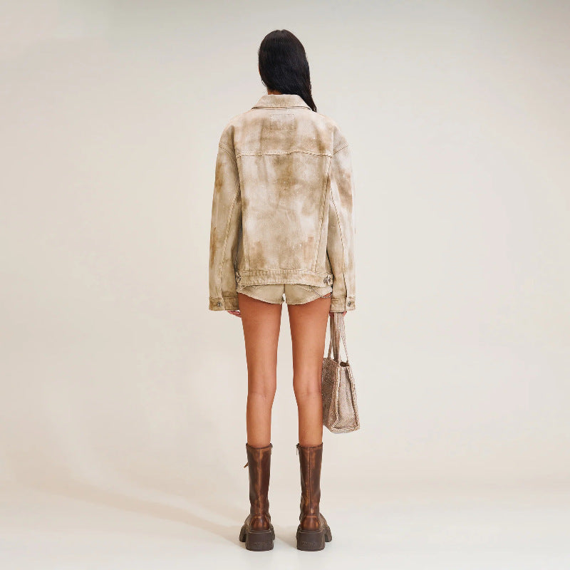 Verity | Womens Embellished Oversized Denim Jacket