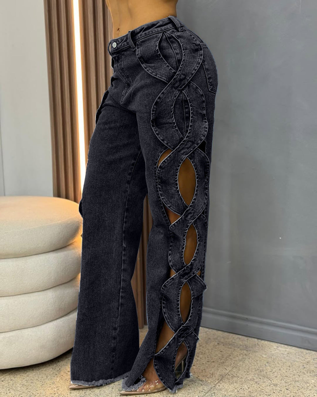 Talia | Womens Jeans Patchwork High Waisted Denim