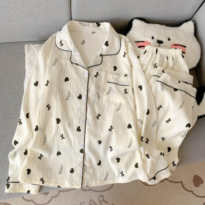 Rosalind | Womens Long Sleeve Button Up Cotton Pyjama Set Loungewear
