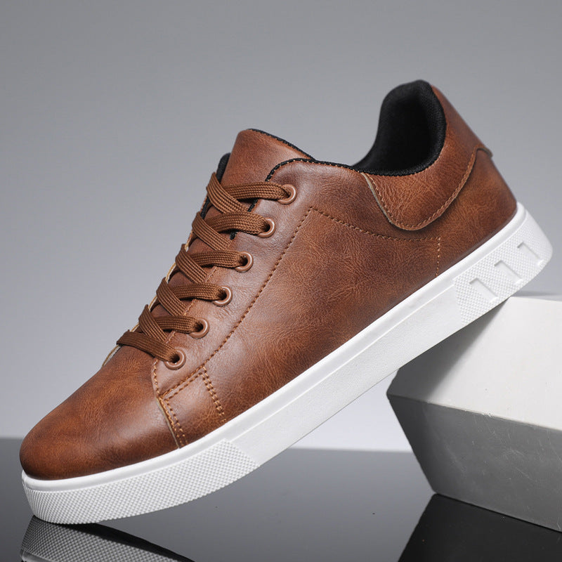Bram | Mens Leather Trainers Breathable Lightweight Casual Shoes - 1