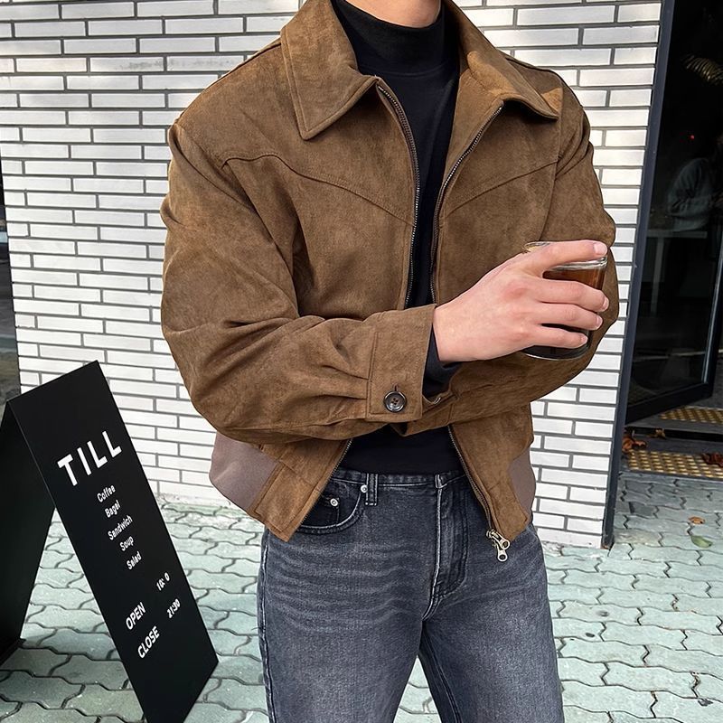 Orla | Mens Bomber Retro Washed Loose Zip Lapel Jacket - 6