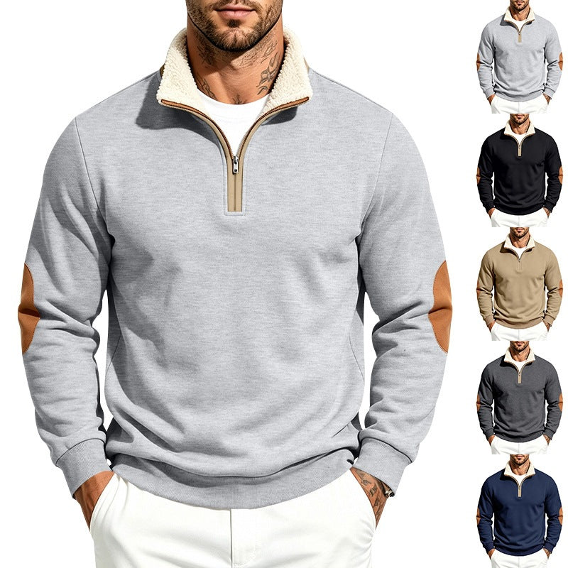 Viggo | Mens Half Zip Fleece Sweatshirt Long Sleeve Top - 1