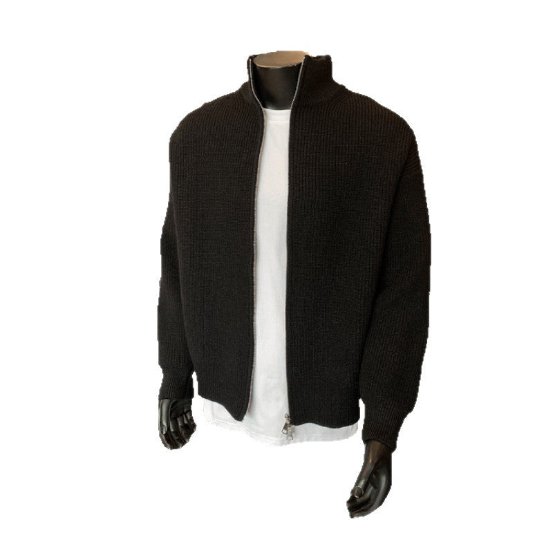 Tobias | Mens Cardigan Zip Knitted Stand Collar Casual Jacket - 5