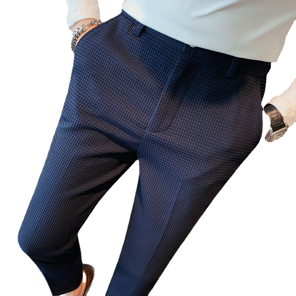 Nadia | Mens Slim Fit Tapered Business Formal Trousers - 5