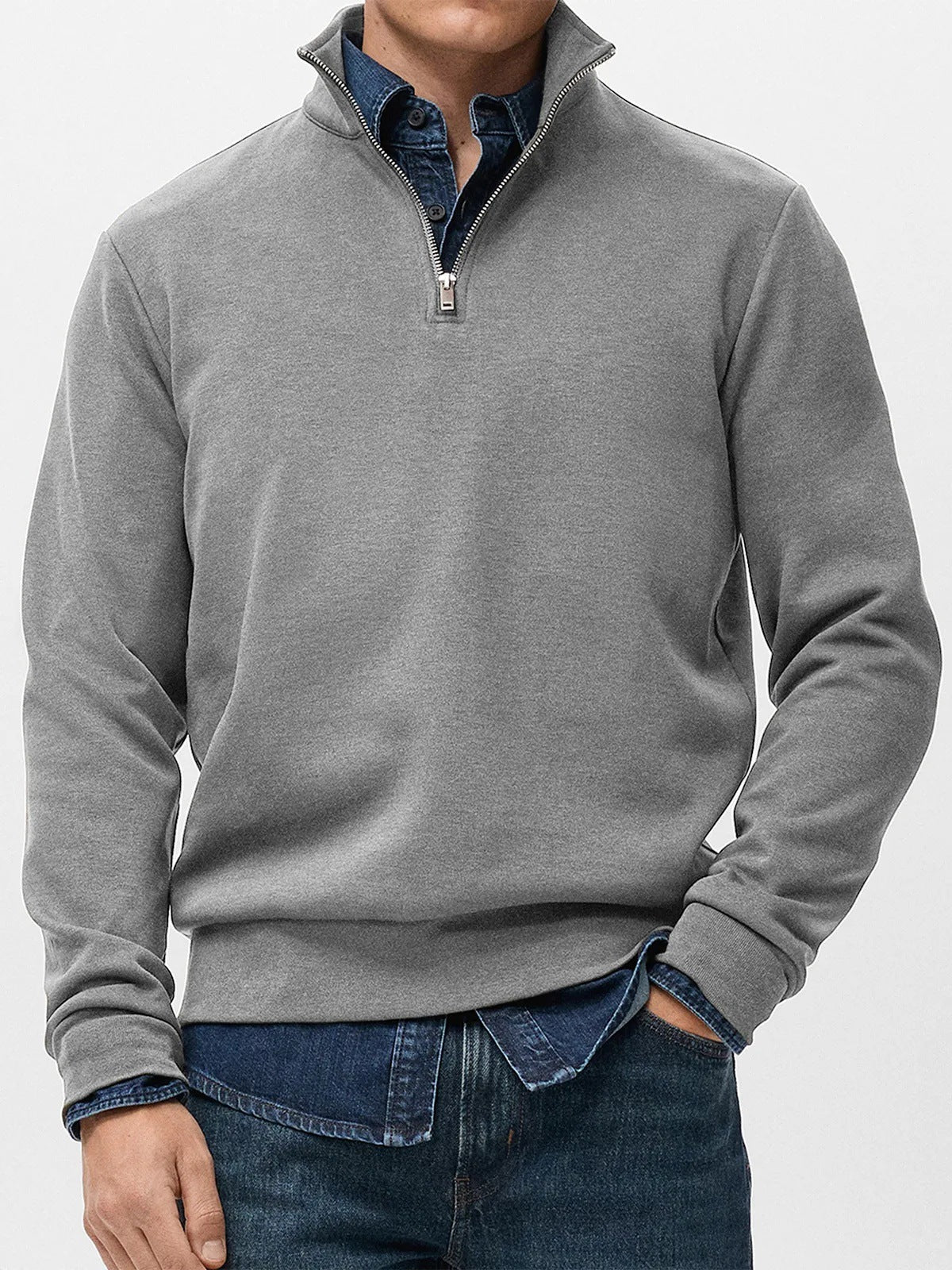 Abel | Half Zip Fleece Mens Sweatshirt, Grey