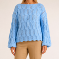 Adair | Womens Knitted Loose Pullover Long Sleeve Jumper Sweater, Light Blue