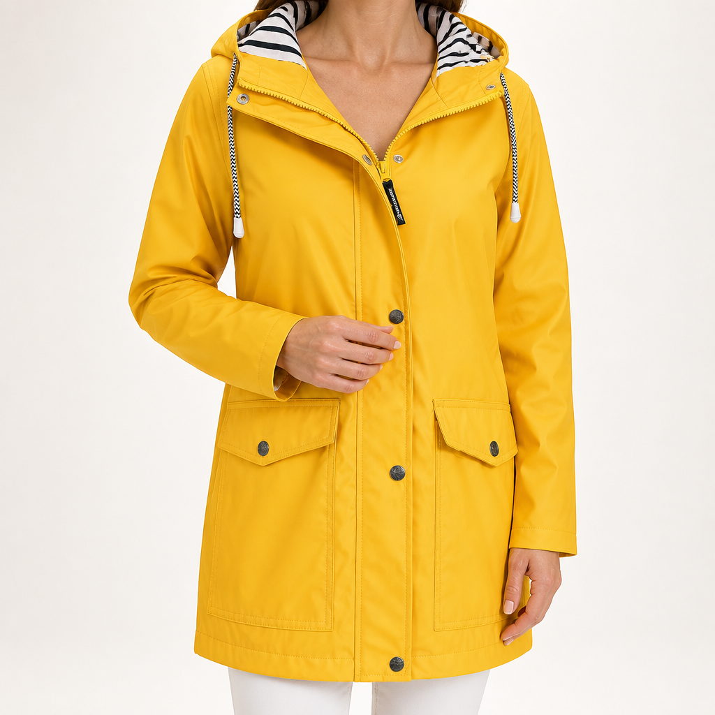 Adaline | Womens Waterproof Jacket Hooded Windproof Lightweight Rain Coat, Grey