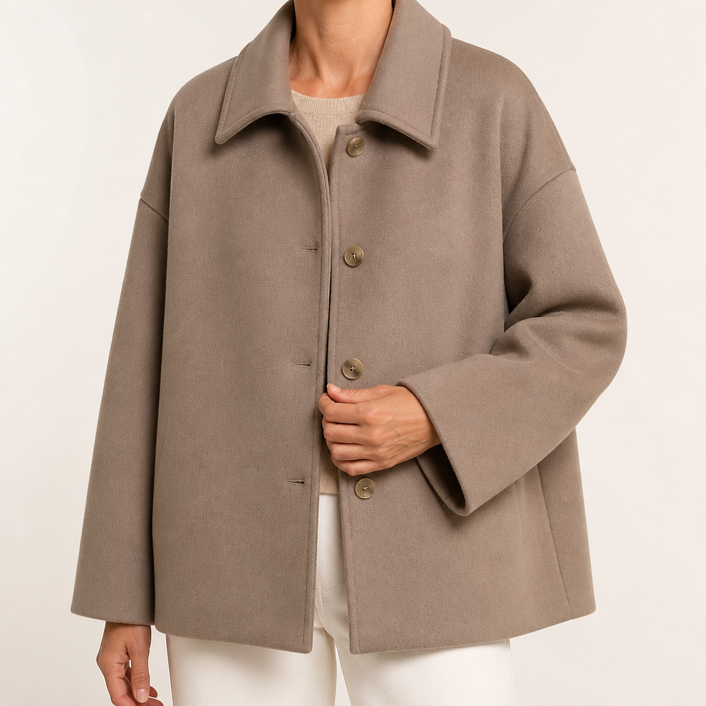 Adele | Womens Vintage Tweed Blazer Smart Casual Tailored Jacket, Camel