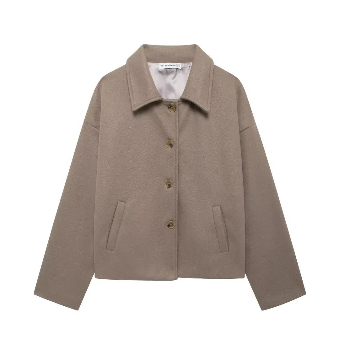 Adele | Womens Vintage Tweed Blazer Jacket - Camel