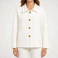Adele | Womens Vintage Tweed Blazer Smart Casual Tailored Jacket, White