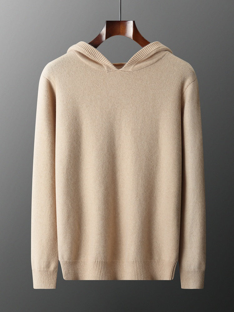 Alden | Mens Cashmere Wool Knitted Hoodie Hooded Jumper - 1