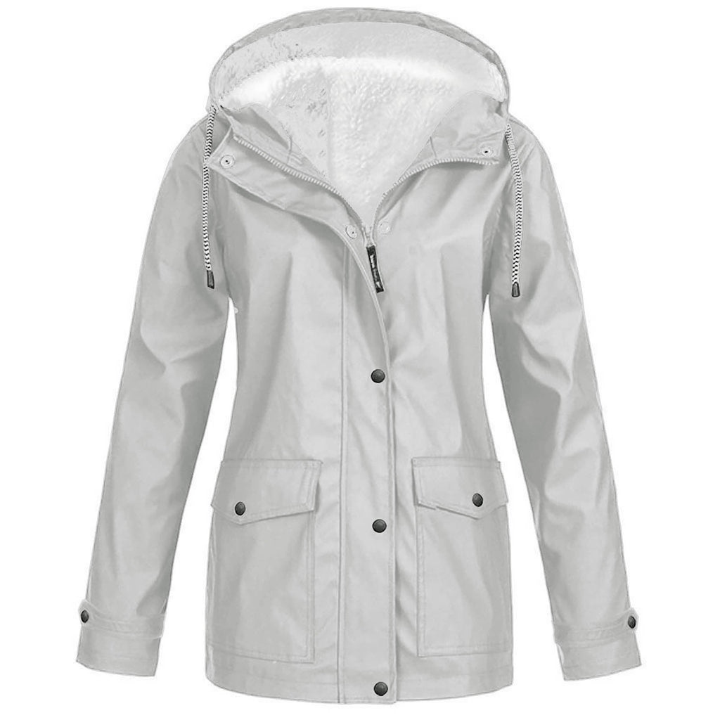 Alden | Waterproof Fleece Lined Hooded Winter Rain Work Soft Shell Jacket - Light Grey