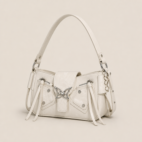 Aldo | Womens Crossbody Bag Bow Motorcycle Shoulder Handbag, White