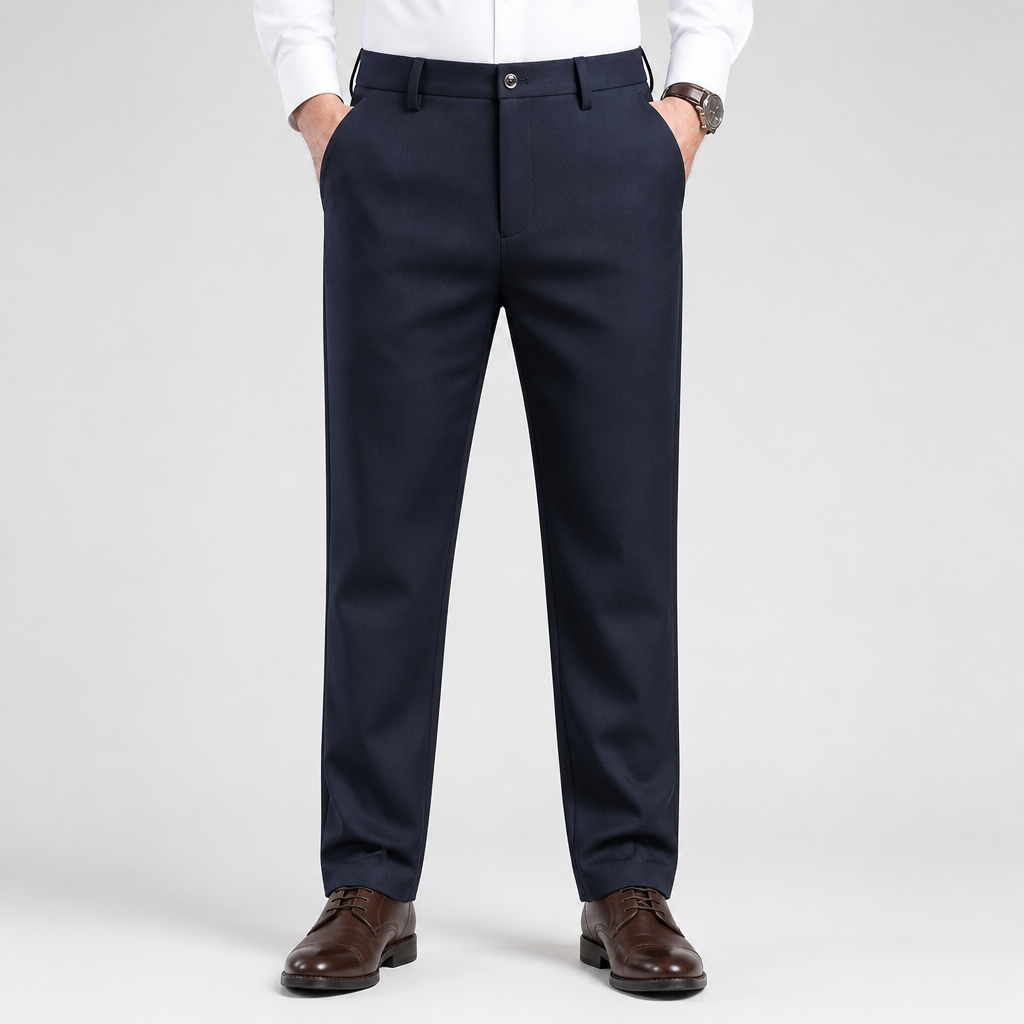 Ambrose | Mens Stretch Non Iron Dress Pants, Navy Blue