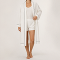 Anders | Womens Dressing Gown Cotton Nightgown Robe Loungewear, White