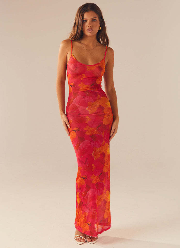 Anouk | Womens Printed Mesh Bodycon Mermaid Long Party Wedding Guest Dresses - 2