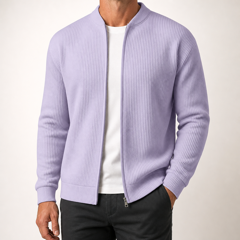 Barnaby | Mens Varsity Jacket Corduroy Baseball Bomber Casual Jacket, Light Purple