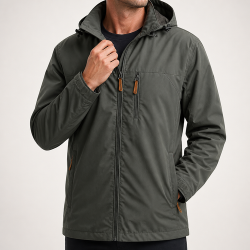 Baxter | Mens Lightweight Sports Windbreaker Casual Outdoor Rain Jacket, Army Green