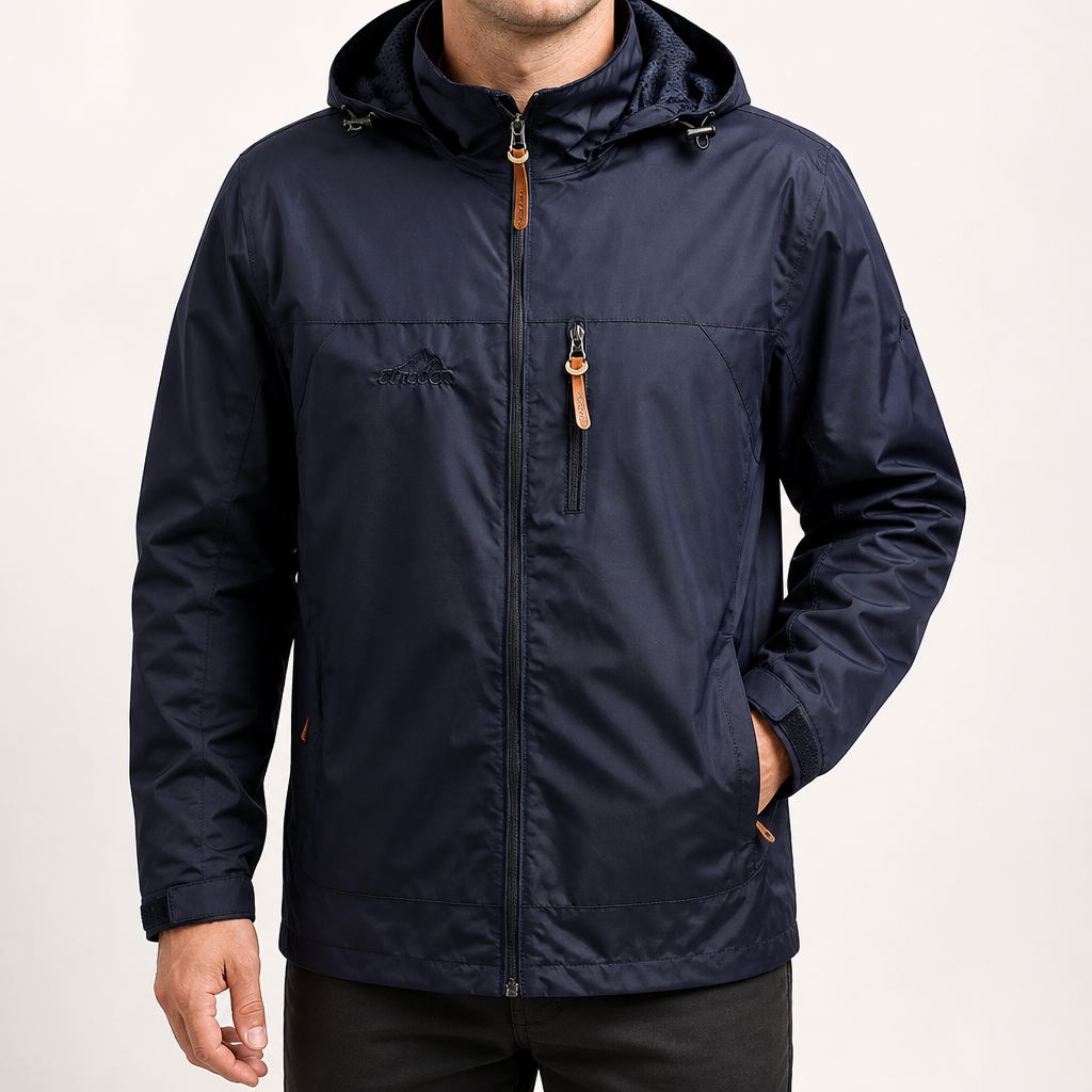 Baxter | Mens Lightweight Sports Windbreaker Casual Outdoor Rain Jacket, Dark Blue