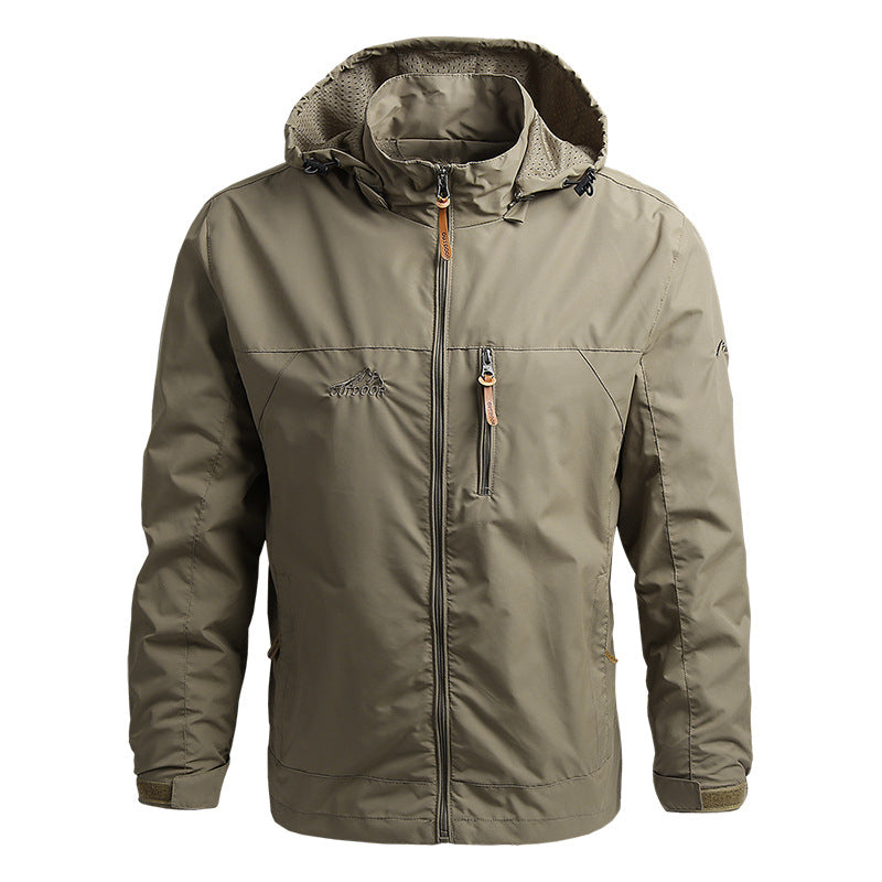 Baxter | Mens Lightweight Sports Windbreaker - Khaki
