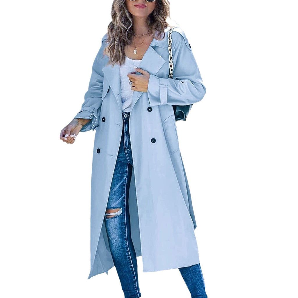 Beatrice | Womens Double Breasted Belted Long Trench Coat