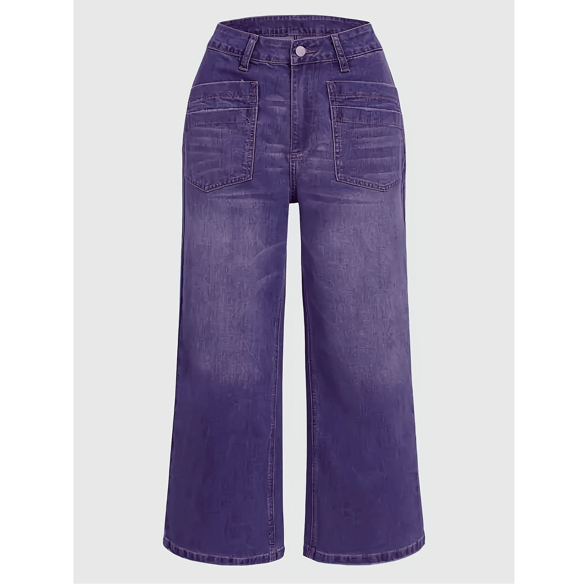Beatrix | Womens Plus Size High Waisted Wide Leg Denim Jeans - 3