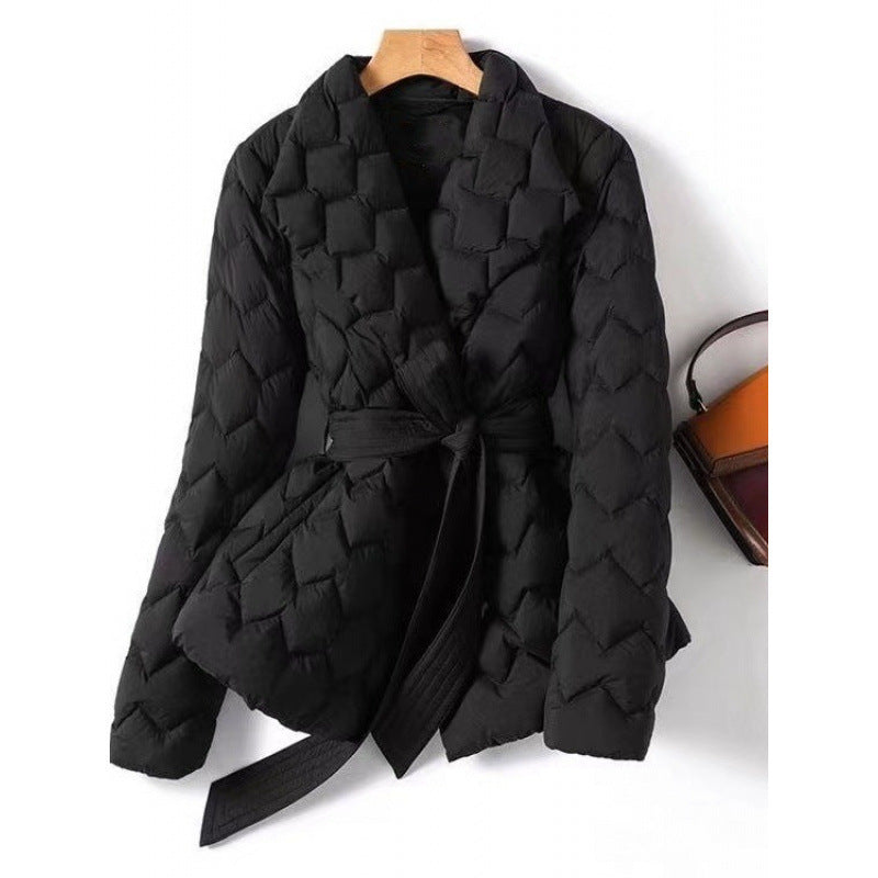 Bernadette | Womens Padded Waist Cinching Cotton Coat - 2
