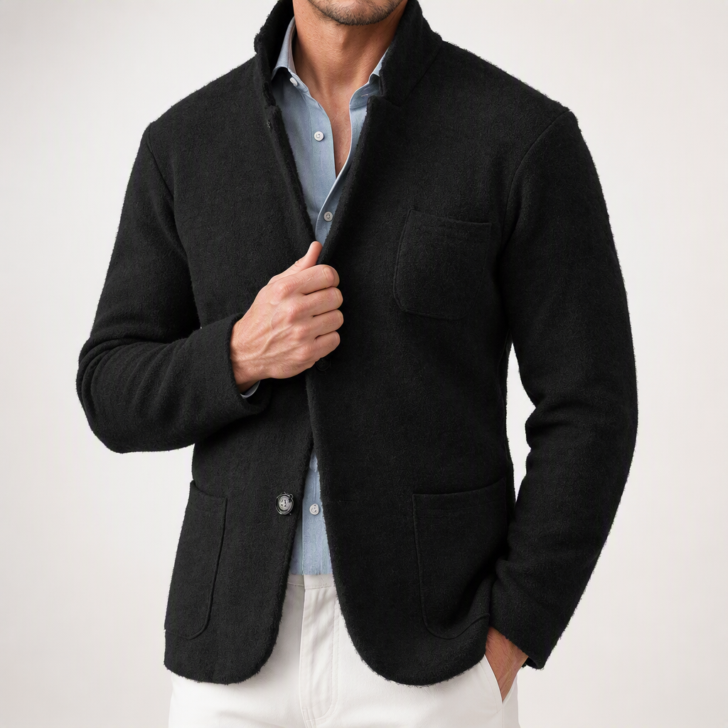 Bertram | Mens Casual Lapel Autumn Jacket, Black