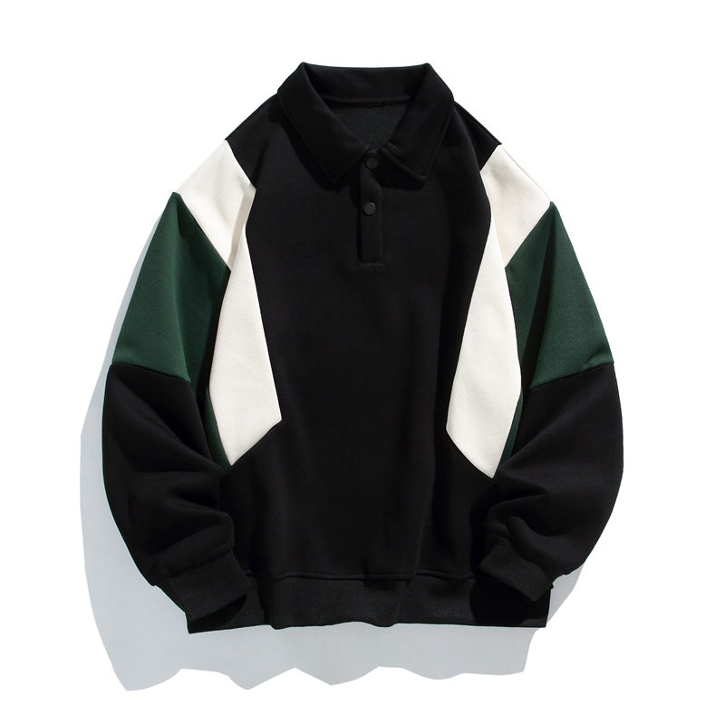 Bertram | Mens Colour Block Long Sleeve Polo Shirt Casual - 6