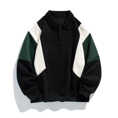 Bertram | Mens Colour Block Long Sleeve Polo Shirt Casual - 6