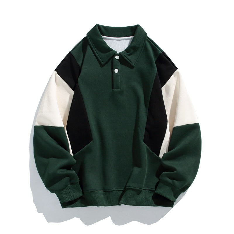 Bertram | Mens Colour Block Long Sleeve Polo Shirt Casual - 9