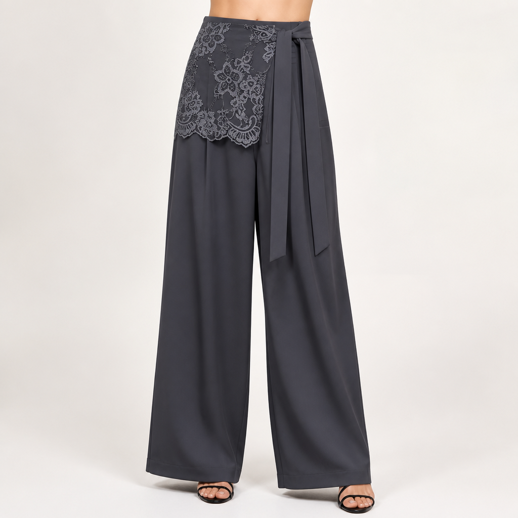 Bexley | Womens Trousers Wide Leg Faux Two Piece Suit Pants, Design 1