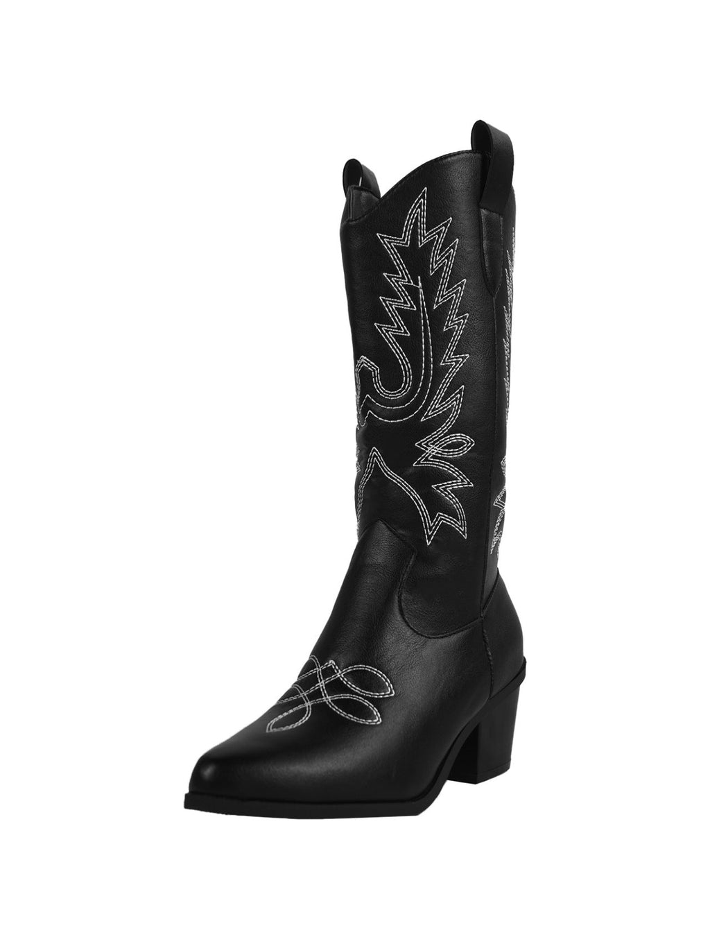 Bexley | Womens Western Knight Heeled Long White Boots - 11
