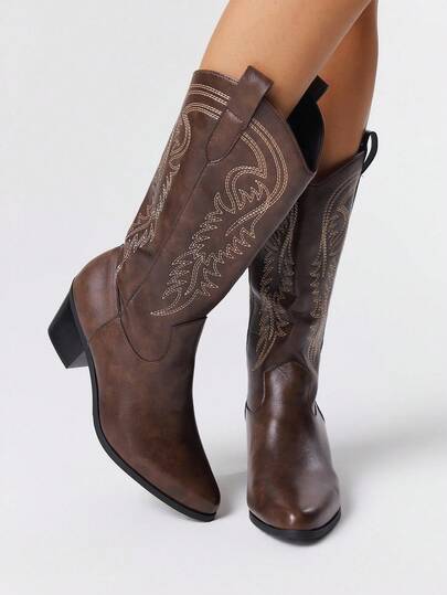 Bexley | Womens Western Knight Heeled Long White Boots - 7
