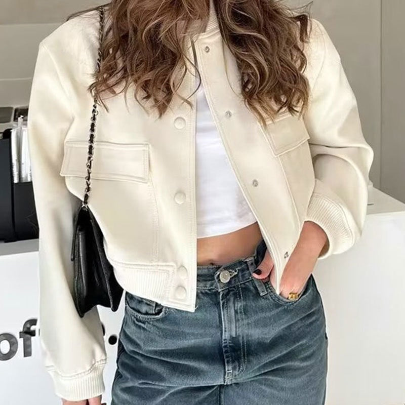 Blythe | Womens Oversized Pocket Jacket - White