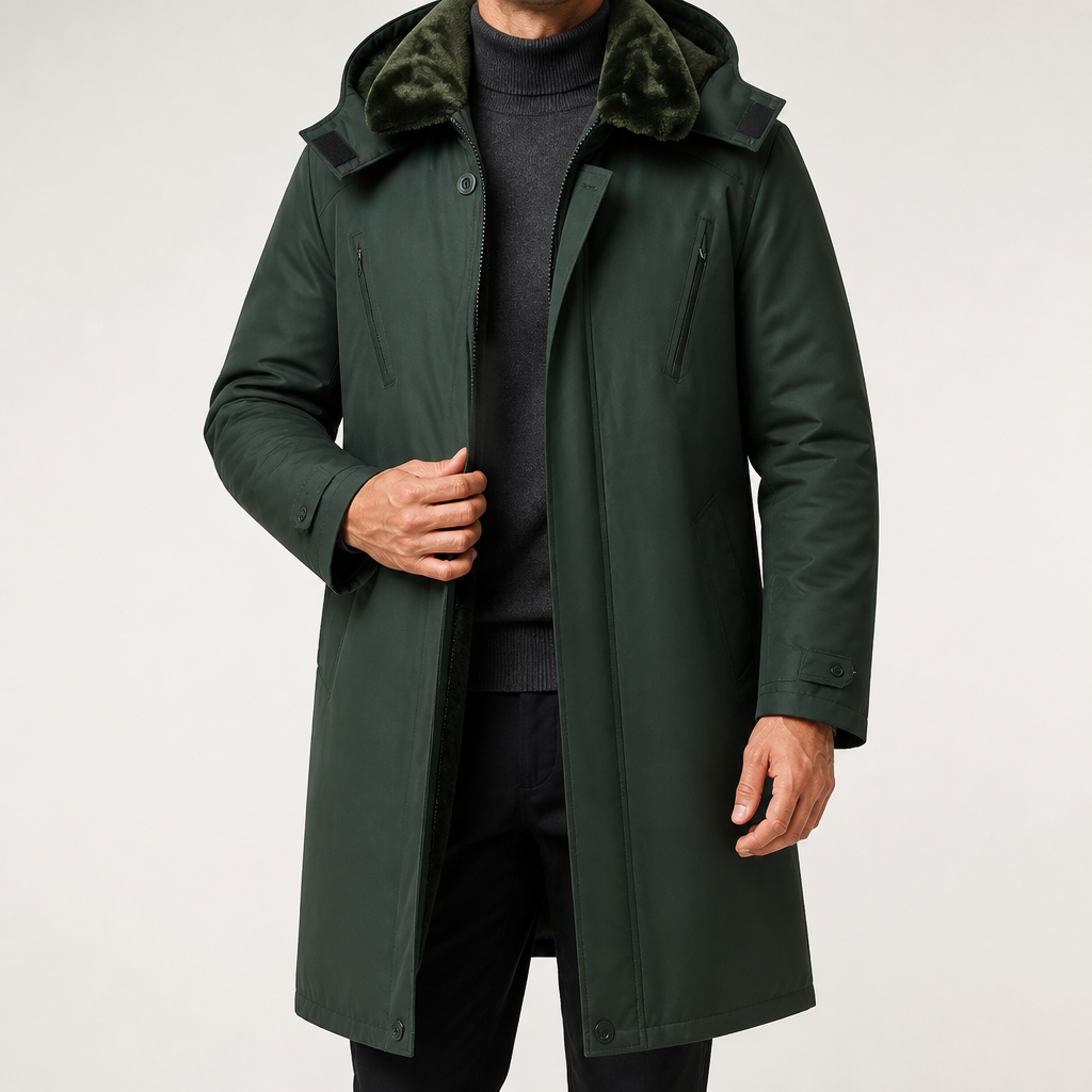 Boaz | Mens Waterproof Jacket Windproof Hooded Ski Outdoor Coat, Green