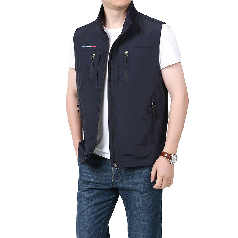 Brennan | Mens Quick Dry Pocket Outdoor Work Gilet Vest - Blue