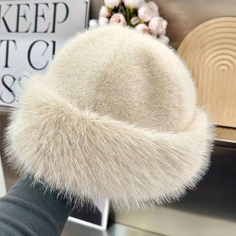 Bruno | Faux Fur Fisherman Bucket Hat - Apricot